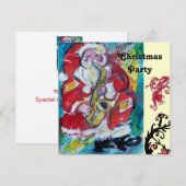 SANTA & SAX, CHRISTMAS PARTY Gold Metallic Kaart (Voorkant / Achterkant)