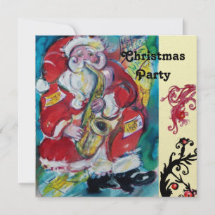 SANTA & SAX, CHRISTMAS PARTY Gold Metallic Kaart