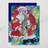 SANTA & SAX, CHRISTMAS PARTY KAART (Voorkant / Achterkant)