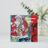 SANTA & SAX, CHRISTMAS PARTY KAART (Staand voorkant)