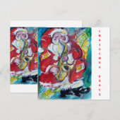 SANTA & SAX, CHRISTMAS PARTY KAART (Voorkant / Achterkant)