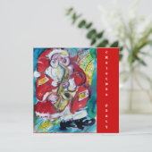 SANTA & SAX, CHRISTMAS PARTY KAART (Staand voorkant)