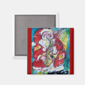 SANTA & SAX, CHRISTMAS PARTY MAGNEET (Voorkant / Achterkant)