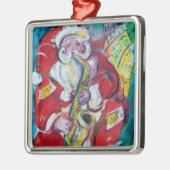 SANTA & SAX, CHRISTMAS PARTY METALEN ORNAMENT (Links)