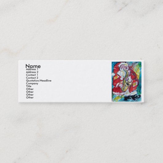 SANTA & SAX, CHRISTMAS PARTY MINI VISITEKAARTJE (Voorkant)