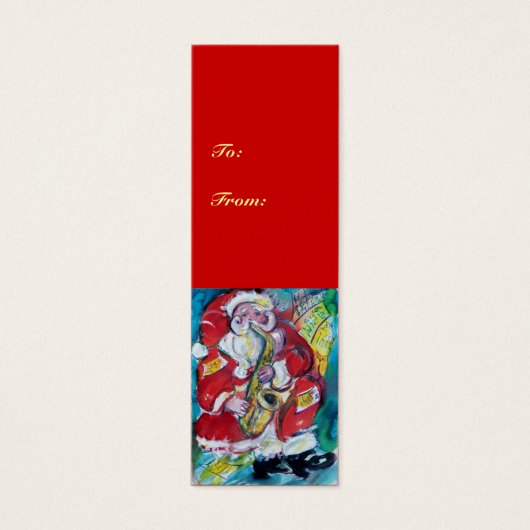 SANTA & SAX, CHRISTMAS PARTY MINI VISITEKAARTJES (Voorkant)