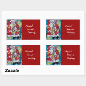 SANTA & SAX, CHRISTMAS PARTY RECHTHOEKIGE STICKER (Vel)