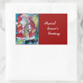 SANTA & SAX, CHRISTMAS PARTY RECHTHOEKIGE STICKER (Tas)