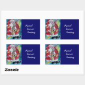 SANTA & SAX, CHRISTMAS PARTY RECHTHOEKIGE STICKER (Vel)