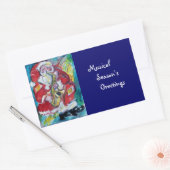 SANTA & SAX, CHRISTMAS PARTY RECHTHOEKIGE STICKER (Envelop)