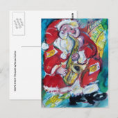 SANTA & SAX, KERSTPARTY BRIEFKAART (Voorkant / Achterkant)