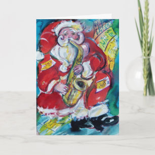 SANTA & SAX, KERSTPARTY FEESTDAGEN KAART