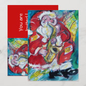 SANTA & SAX, KERSTPARTY KAART (Voorkant / Achterkant)