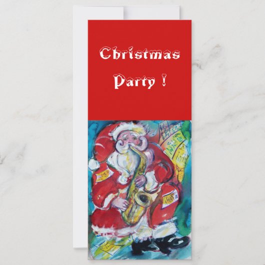SANTA & SAX, KERSTPARTY KAART (Voorkant)