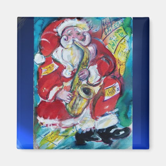 SANTA & SAX, KERSTPARTY MAGNEET (Voorkant)