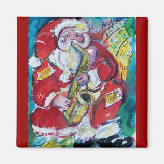 SANTA & SAX, KERSTPARTY MAGNEET (Voorkant)