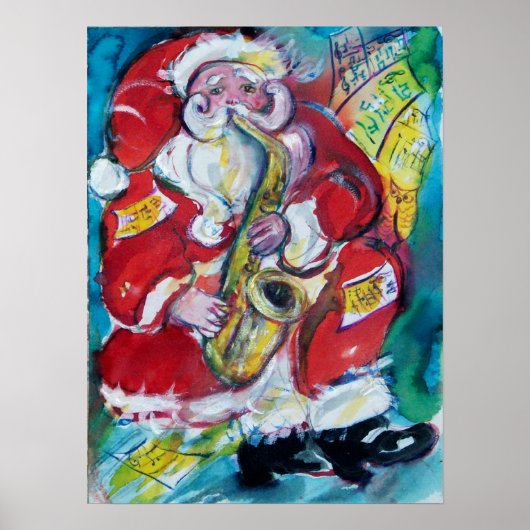 SANTA & SAX, KERSTPARTY POSTER (Voorkant)