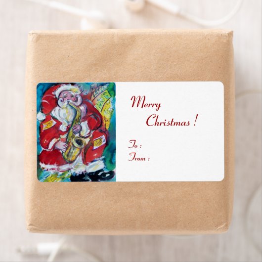 SANTA & SAX, MUSICAL CHRISTMAS PARTY White Etiket (Insitu)