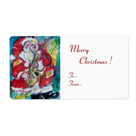 SANTA & SAX, MUSICAL CHRISTMAS PARTY White Etiket (Voorkant)