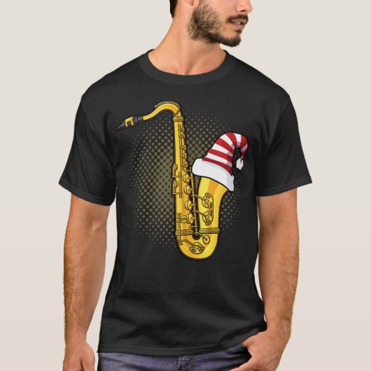 Santa Saxophone Chistmas Seizoen T-shirt (Voorkant)