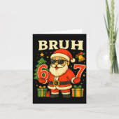 Santa Says 67 Bruh Santa Funny Pajamas 67 Meme Chr Kaart (Voorkant)