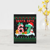 Santa Says 67 Christmas Ugly Sweater 6 7 Six Seven Kaart (Gele Bloem)