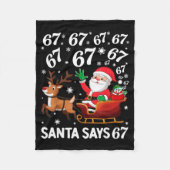 Santa Says 67 Funny Christmas Six Seven Meme Holid Fleece Deken (Voorkant)