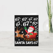 Santa Says 67 Funny Christmas Six Seven Meme Holid Kaart (Voorkant)
