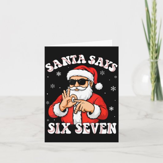 Santa Says 6 7 Six Seven Meme Baseball Number 67 G Kaart (Voorkant)