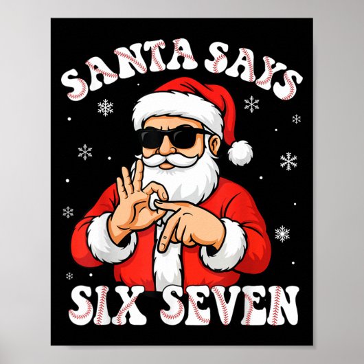 Santa Says 6 7 Six Seven Meme Baseball Number 67 G Poster (Voorkant)