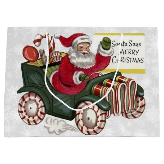 Santa Says Merry Kerstmis Groot Cadeauzakje (Voorkant)