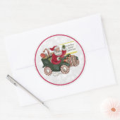 Santa Says Merry Kerstmis Ronde Sticker (Envelop)