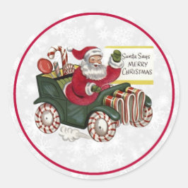 Santa Says Merry Kerstmis Ronde Sticker
