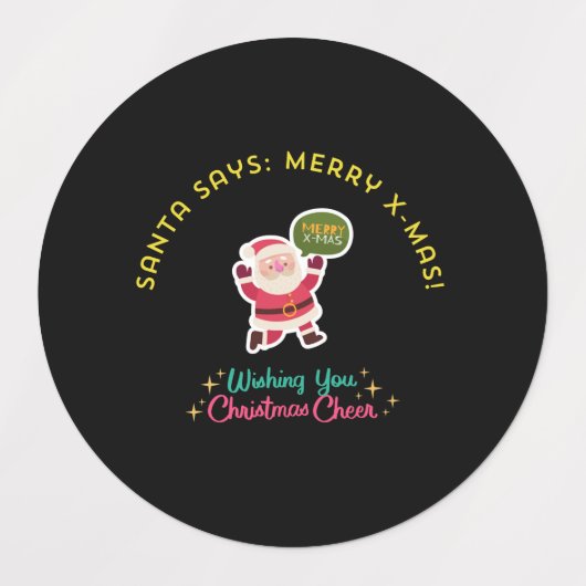 SANTA SAYS: MERRY X-MAS LABELS (Design 2)