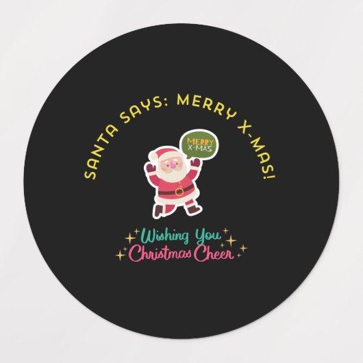 SANTA SAYS: MERRY X-MAS LABELS (Design 1)