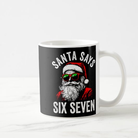 Santa Says Six Seven 67 6 7 Meme Christmas Gen Alp Koffiemok (Rechts)