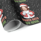 Santa Says Six Seven 67 Custom Face Cadeaupapier (Rol Hoek)