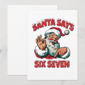 Santa Says Six Seven 6 7 Christmas Santa Claus  Bedankkaart (Voorkant / Achterkant)