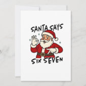 Santa Says Six Seven 6 7 Funny Brainrot Christmas Aankondiging (Voorkant)