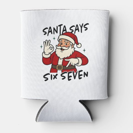 Santa Says Six Seven 6 7 Funny Brainrot Christmas Blikjeskoeler (Voorkant)