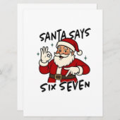 Santa Says Six Seven 6 7 Funny Brainrot Christmas Kaart (Voorkant / Achterkant)