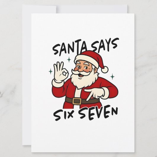 Santa Says Six Seven 6 7 Funny Brainrot Christmas Kaart (Voorkant)