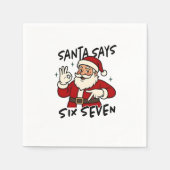Santa Says Six Seven 6 7 Funny Brainrot Christmas Servet (Voorkant)