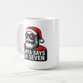 Santa says six seven - christmas humor  koffiemok (Voorkant links)