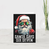 Santa Says Six Seven Funny Christmas 67 Meme Santa Kaart (Voorkant)