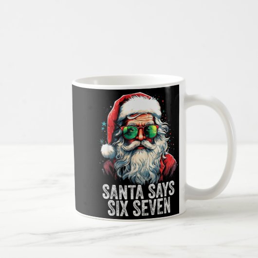 Santa Says Six Seven Funny Christmas 67 Meme Santa Koffiemok (Rechts)