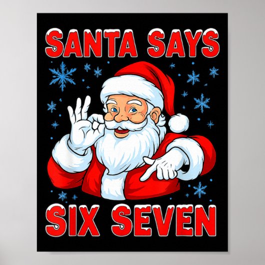 Santa Says Six Seven Funny Gen Z Christmas Gag Bra Poster (Voorkant)