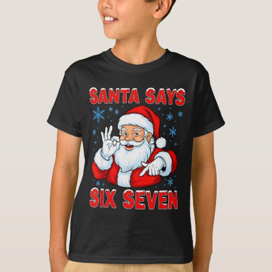 Santa Says Six Seven Funny Gen Z Christmas Gag Bra T-shirt (Voorkant)