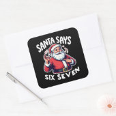 Santa Says Six Seven OK Sign Vierkante Sticker (Envelop)
