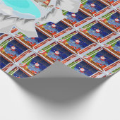 Santa schaatsen inpakpapier (Hoek)